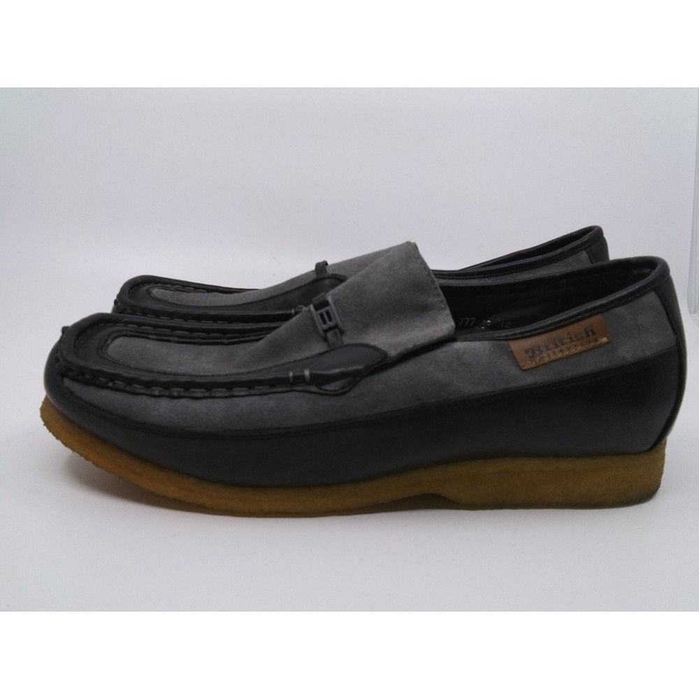 British Collection 777-03 Mens Grey Suede Black Leather Crepe Sole Loafers 12